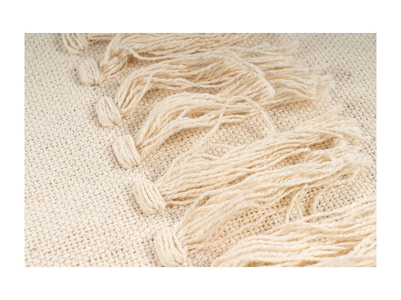 Plaid Tissé à la Main "Bohist" 130x170cm Rose & Crème