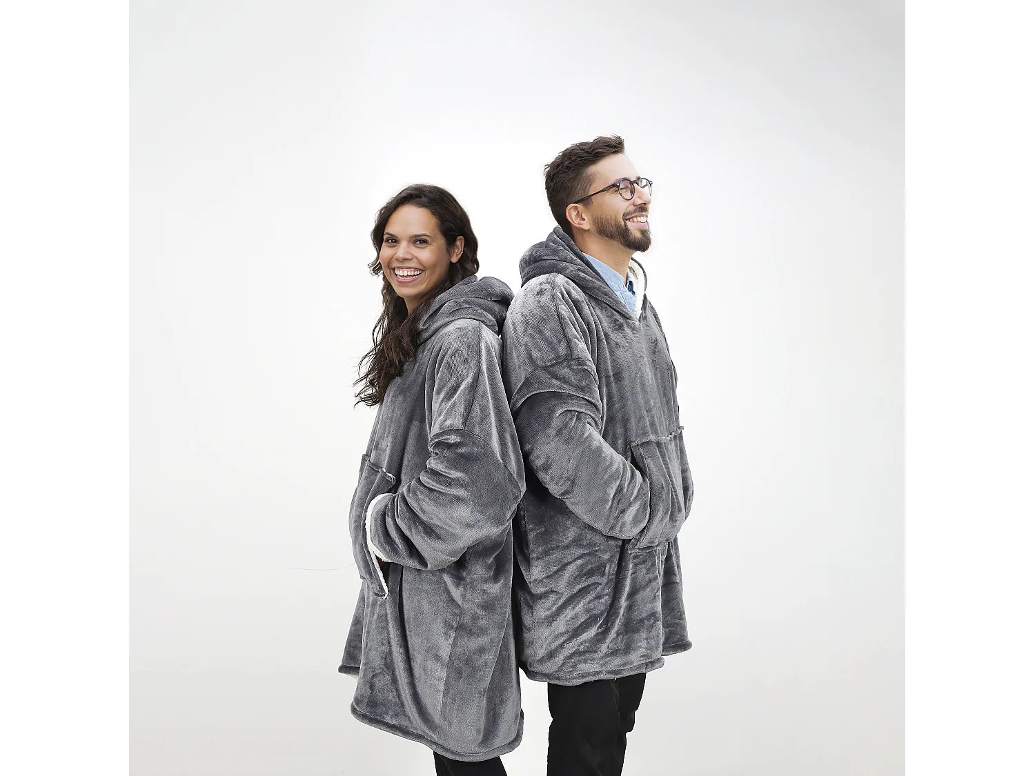 Sweat A Capuche Interieur Sherpa Gris Gris