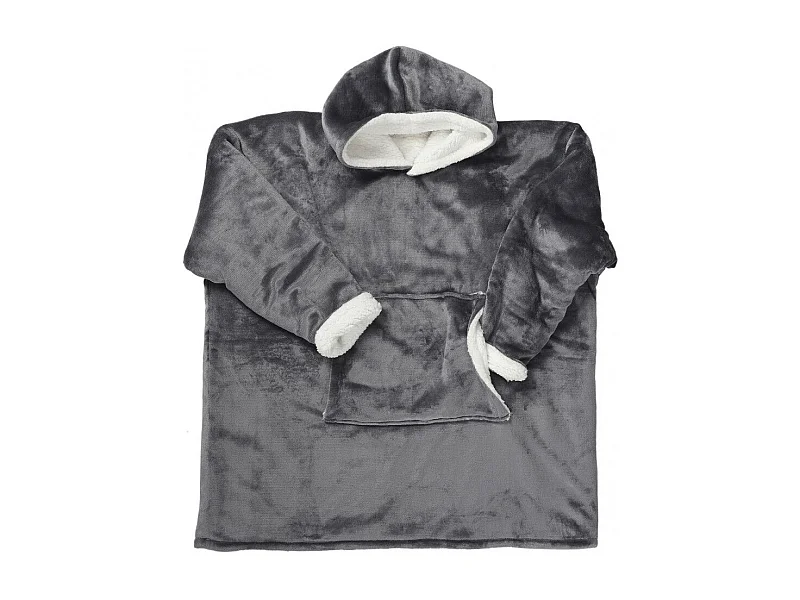 Sweat A Capuche Interieur Sherpa Gris Gris