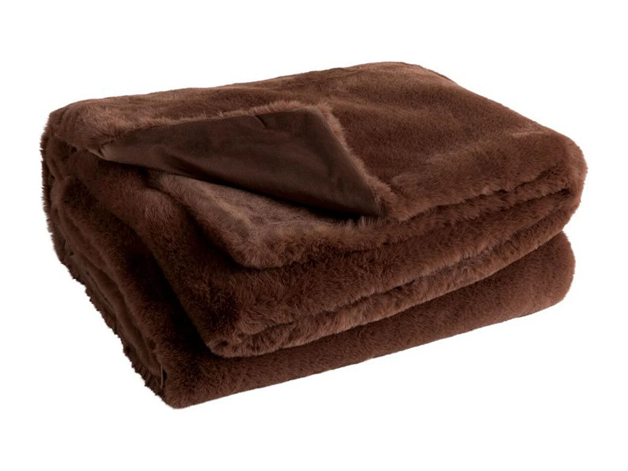 Plaid Imitation Fourrure "Cutie" 130x180cm Marron