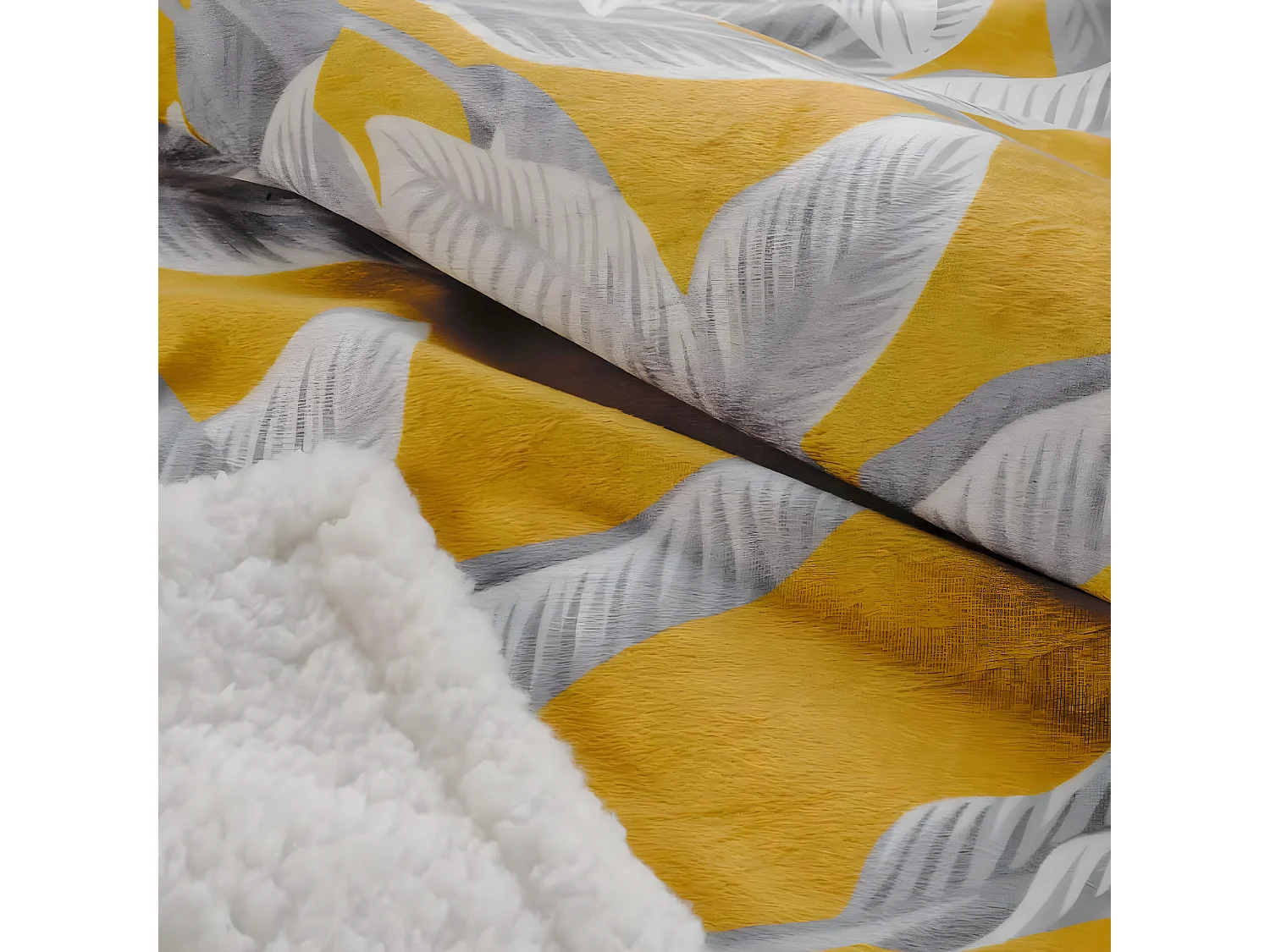 Plaid Velours Imprimé "Isibelle" 125x150cm Jaune