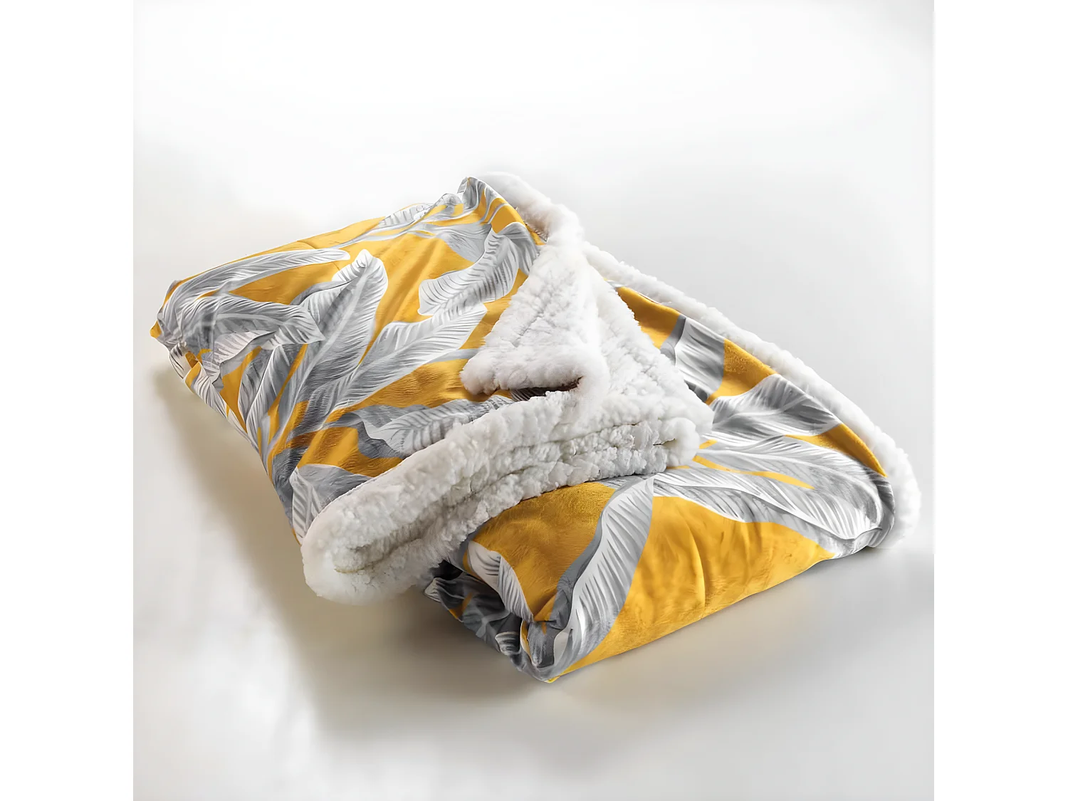 Plaid Velours Imprimé "Isibelle" 125x150cm Jaune