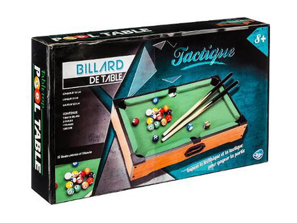 Mini Billard de Table "Tactique" 51cm Naturel
