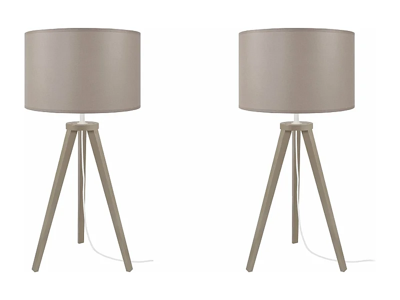 Candeeiro de mesa TOSEL FRIGGA LT2 tecido coluna branco D20 x  H51  cm