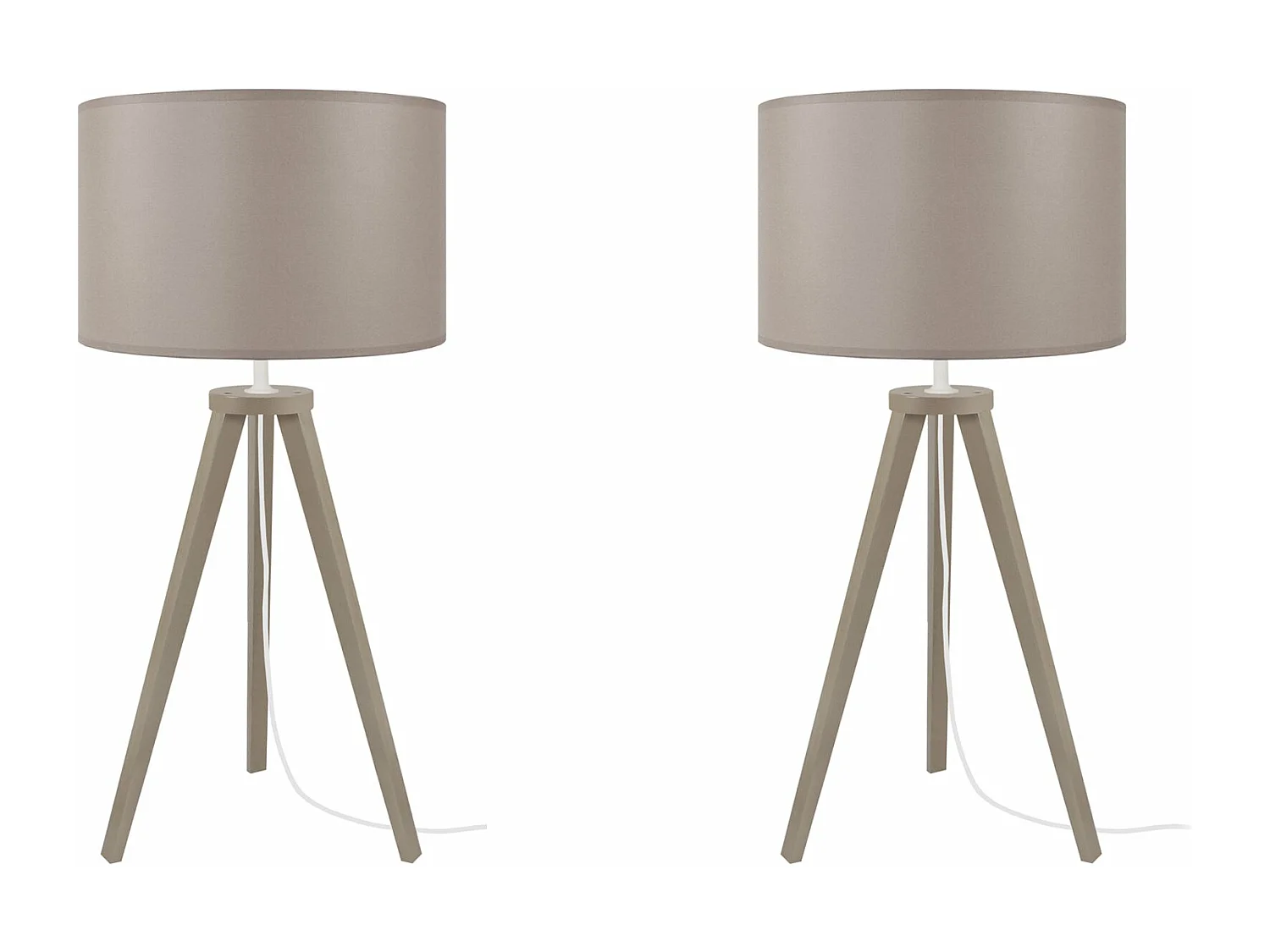 Candeeiro de mesa TOSEL FRIGGA LT2 tecido coluna branco D20 x  H51  cm