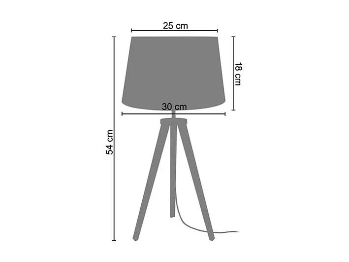 Candeeiro de mesa TOSEL VILI A LT2 tecido coluna taupe D30 x  H56  cm