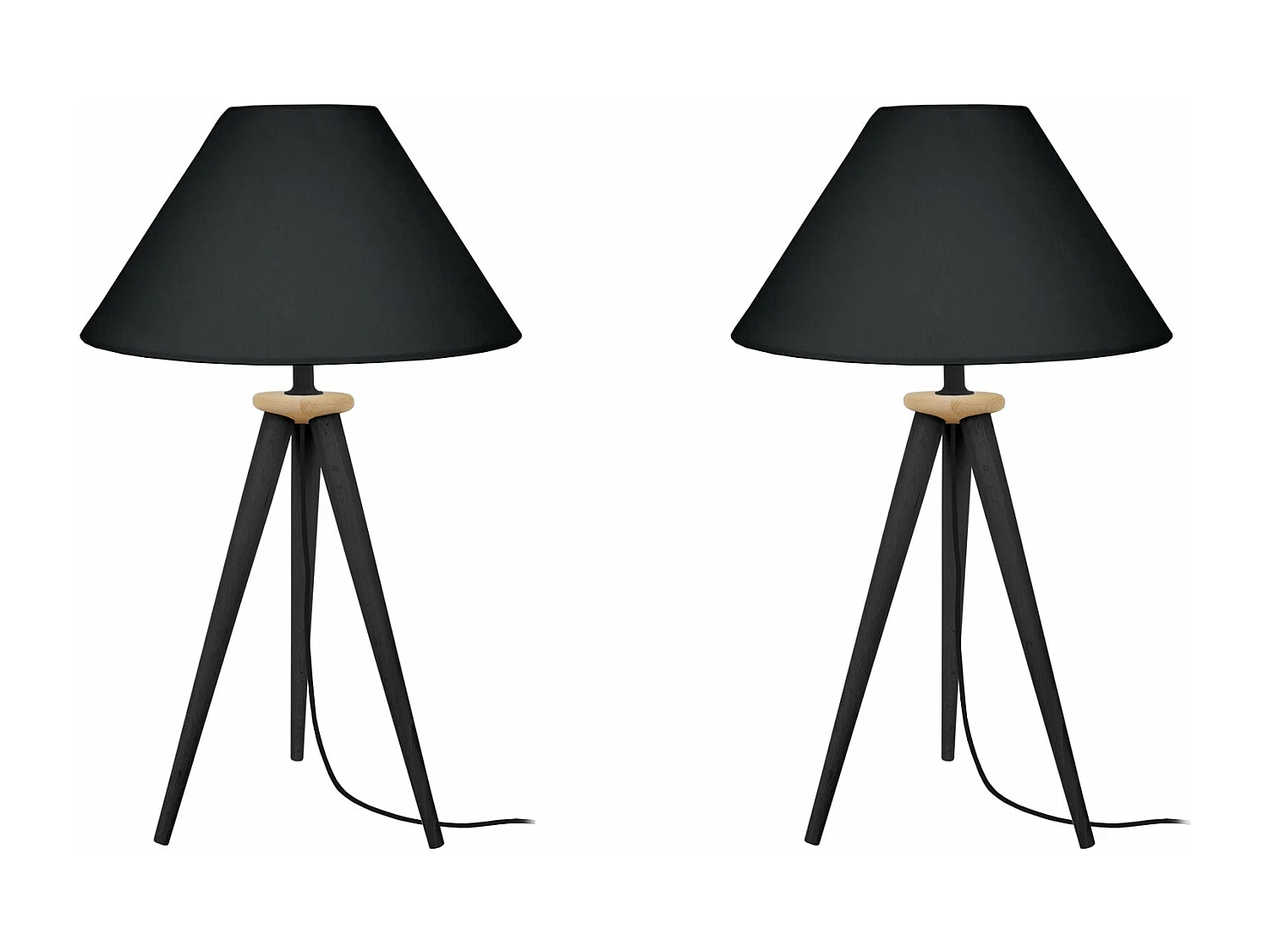 Candeeiro de mesa TOSEL HOD B LT2 tecido coluna cone D30 x  H56  cm