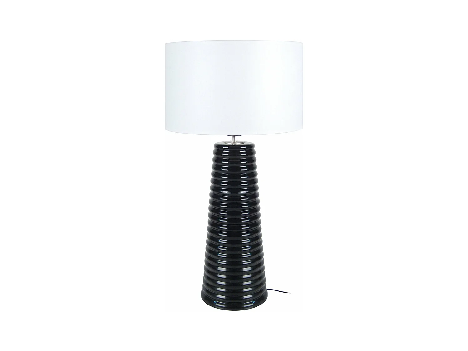Lampe a poser colonne verre  noir 30 cm.