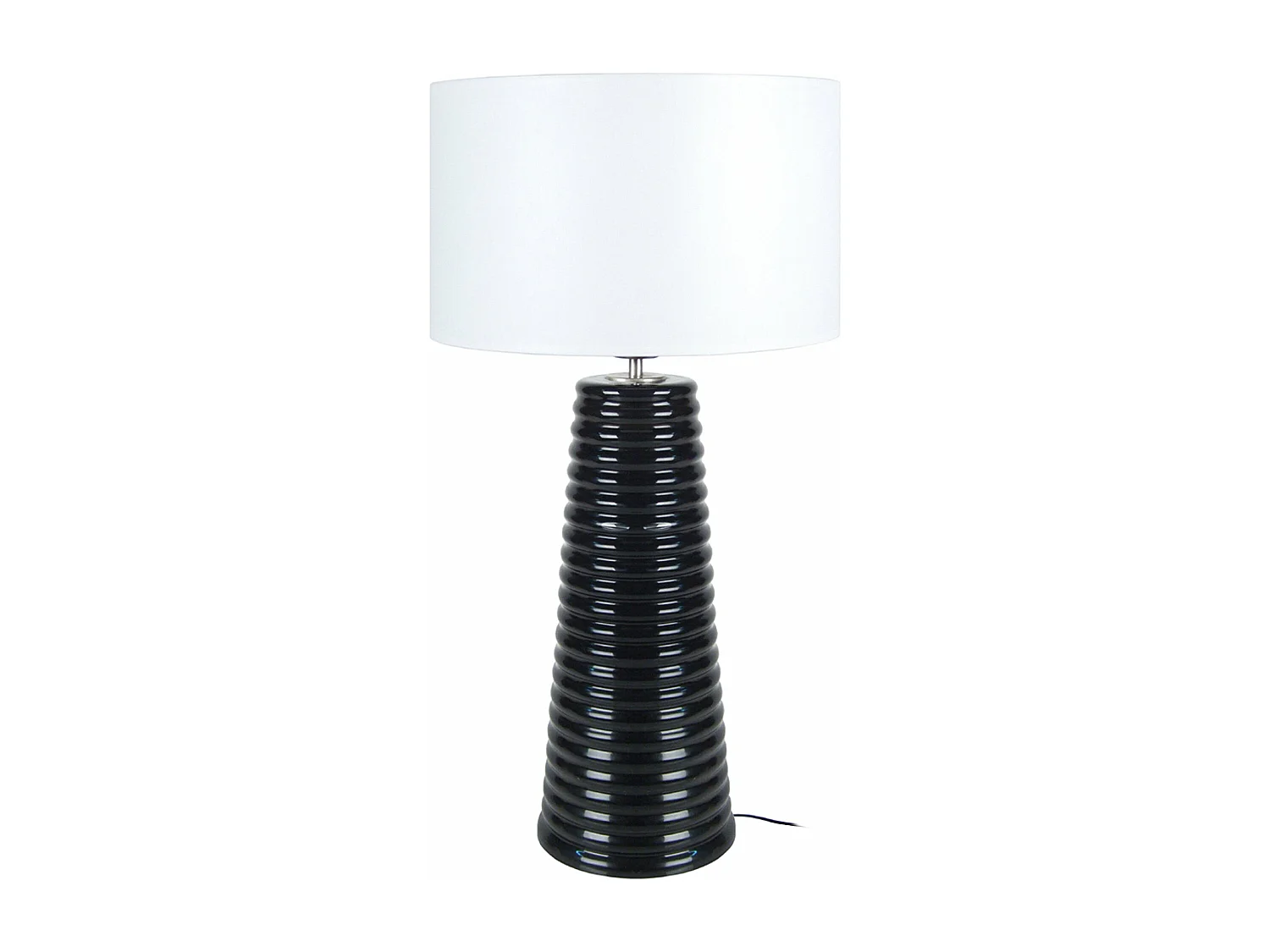 Lampe a poser colonne verre  noir 30 cm.