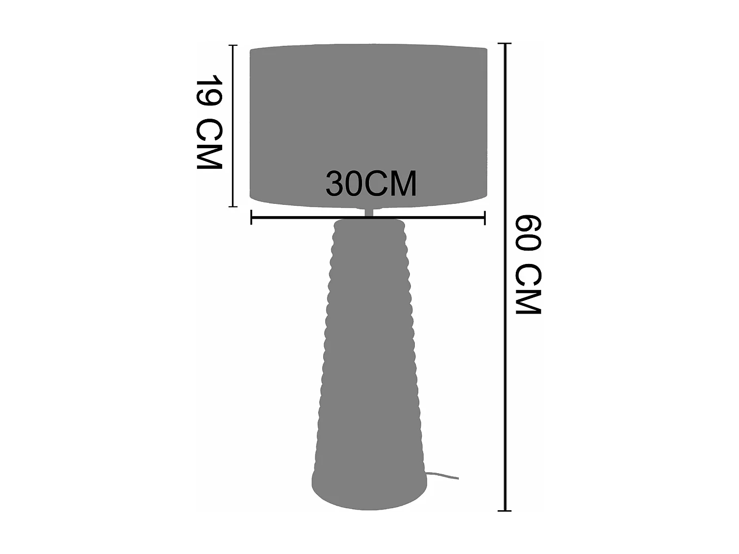 Lampe a poser colonne verre  noir 30 cm.