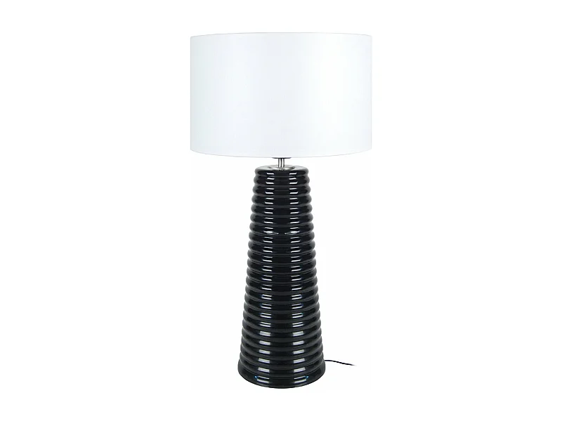 Lampe a poser colonne verre  noir 30 cm.
