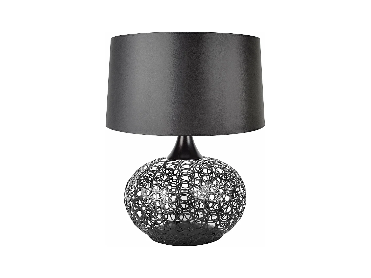 Lampe a poser globe métal  noir 70 cm.