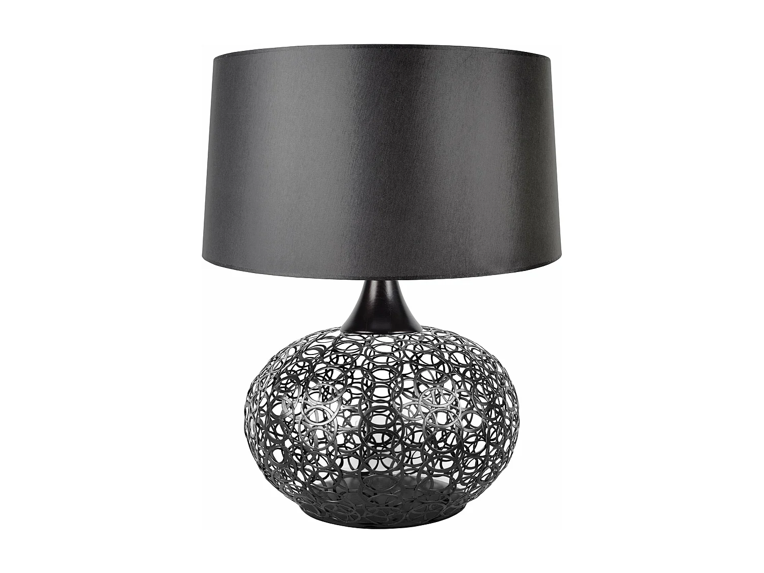 Lampe a poser globe métal  noir 70 cm.