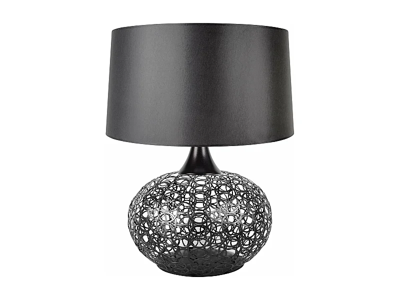 Lampe a poser globe métal  noir 70 cm.