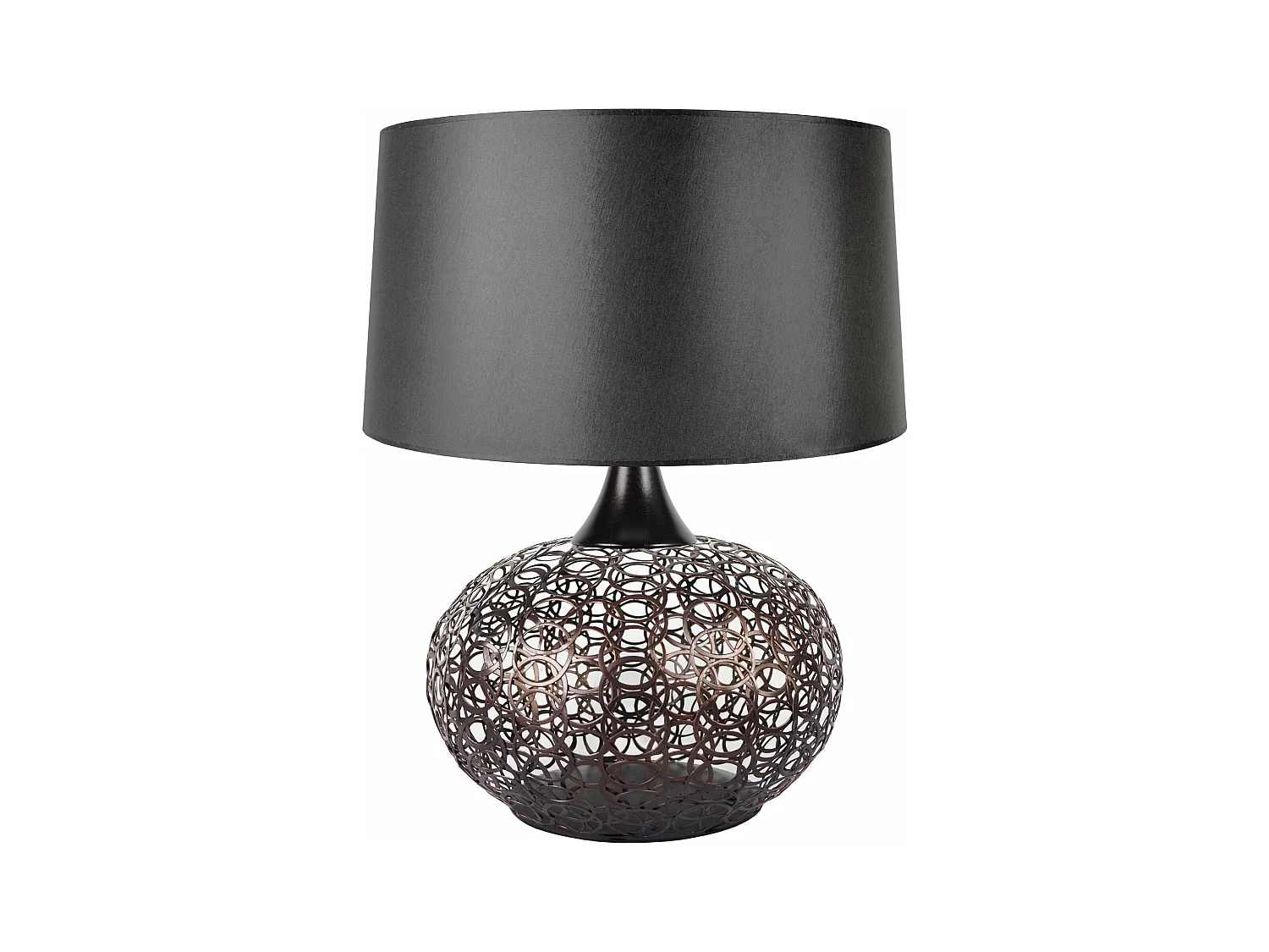 Lampe a poser globe métal  bronze 70 cm.