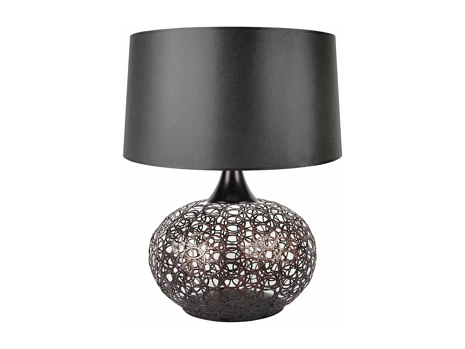 Lampe a poser globe métal  bronze 70 cm.