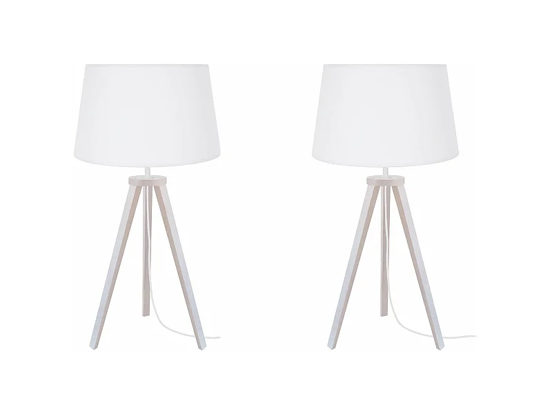 Candeeiro de mesa TOSEL VILI A LT2 tecido coluna cru D25 x  H54  cm