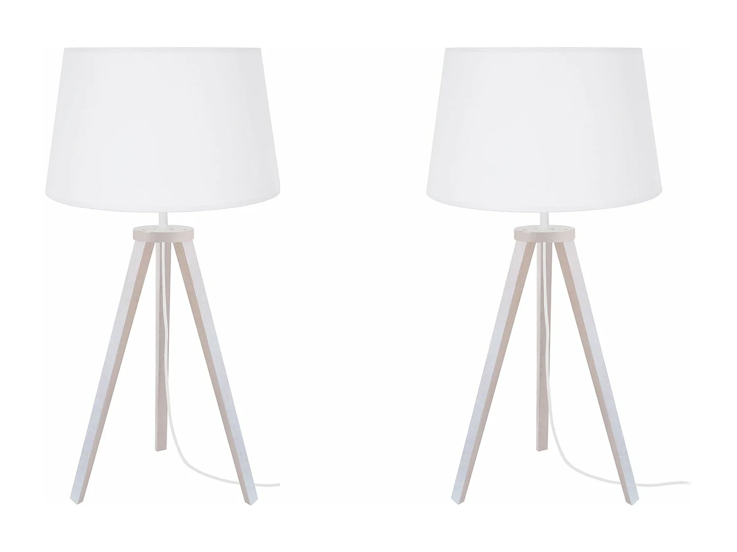 Candeeiro de mesa TOSEL VILI A LT2 tecido coluna cru D25 x  H54  cm