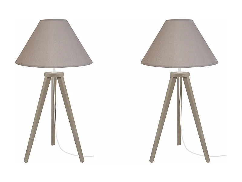 Candeeiro de mesa TOSEL HOD B LT2 tecido coluna tambor D30 x  H56  cm