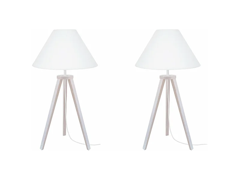 Candeeiro de mesa TOSEL VILI A LT2 tecido coluna cru D30 x  H54  cm