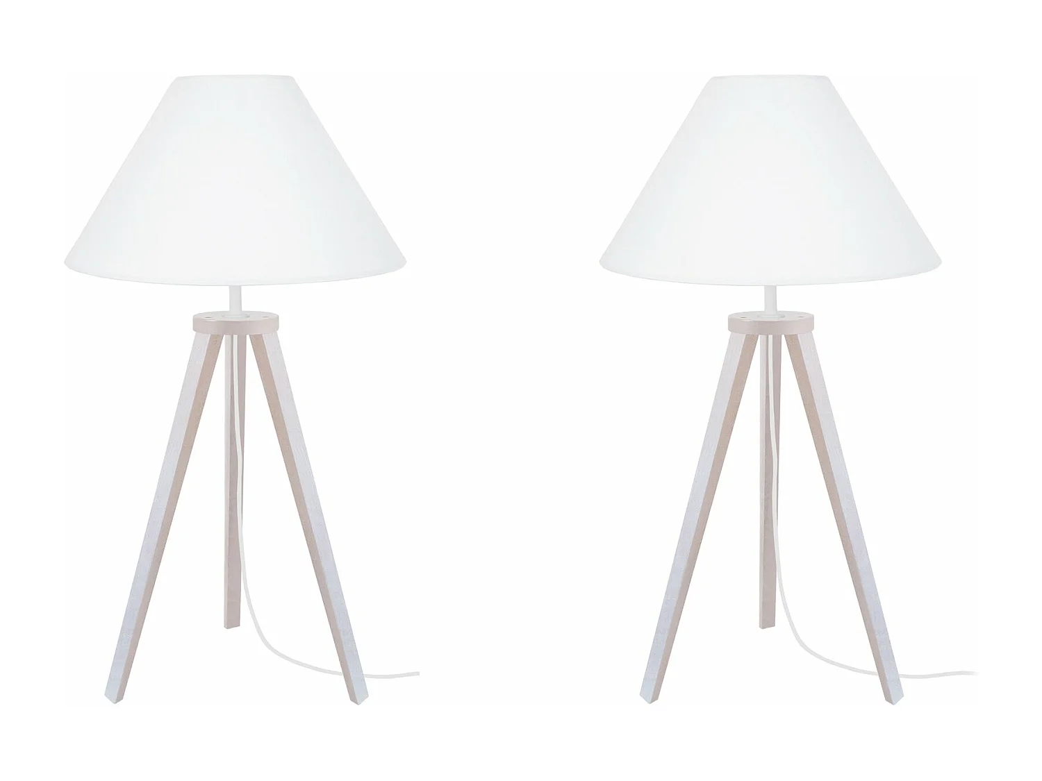 Candeeiro de mesa TOSEL VILI A LT2 tecido coluna cru D30 x  H54  cm