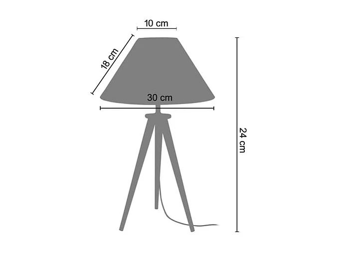 Pair de Lampes de chevet trépied, bois  bois blanc,naturel 54 cm.