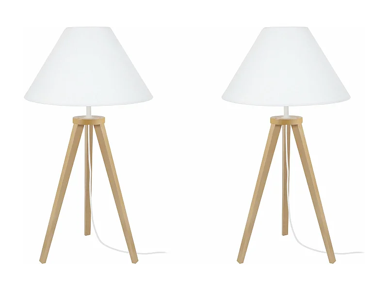 Candeeiro de mesa TOSEL HOD B LT2 tecido coluna cônico D30 x  H56  cm