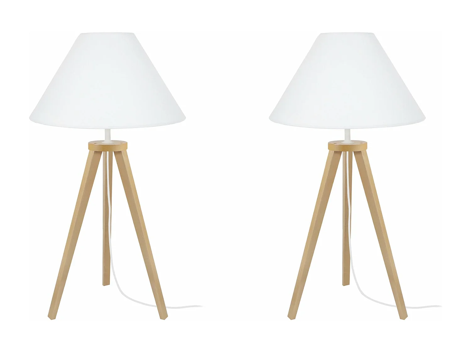 Candeeiro de mesa TOSEL HOD B LT2 tecido coluna cônico D30 x  H56  cm