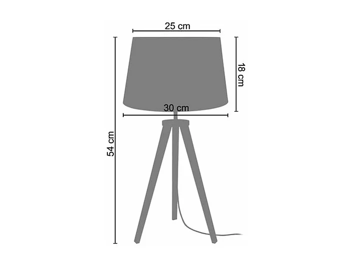 Candeeiro de mesa TOSEL VILI A LT2 tecido coluna cru D30 x  H56  cm