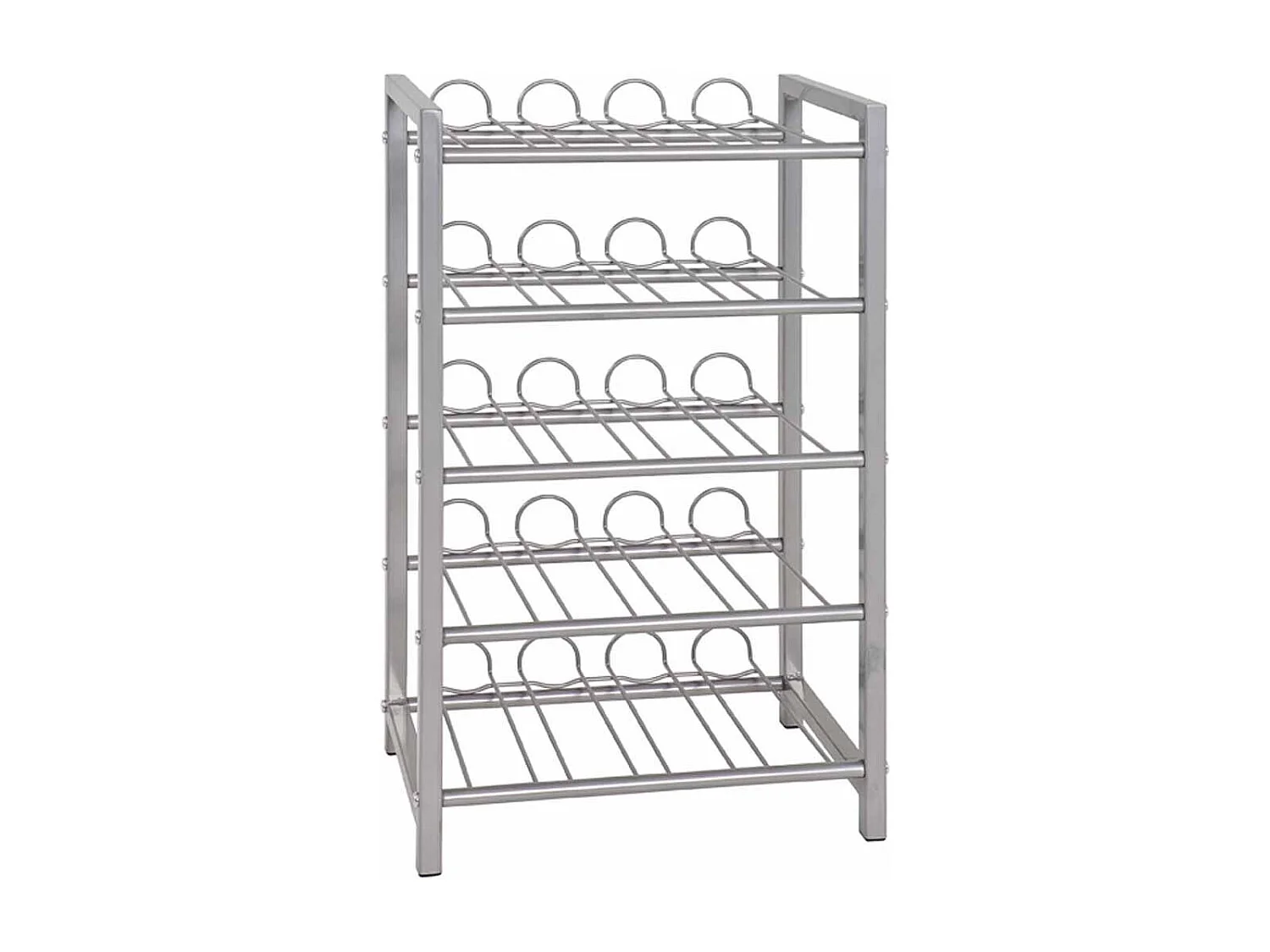 Porte Bouteilles 5 Niveaux "Akena" 59cm Argent