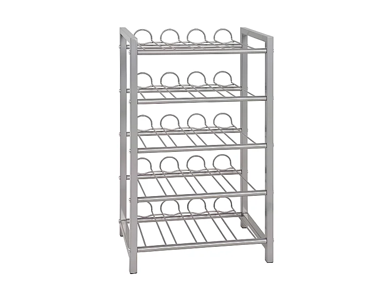 Porte Bouteilles 5 Niveaux "Akena" 59cm Argent