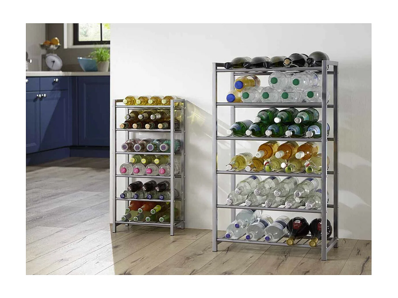 Porte Bouteilles 6 Niveaux "Akena" 72cm Argent