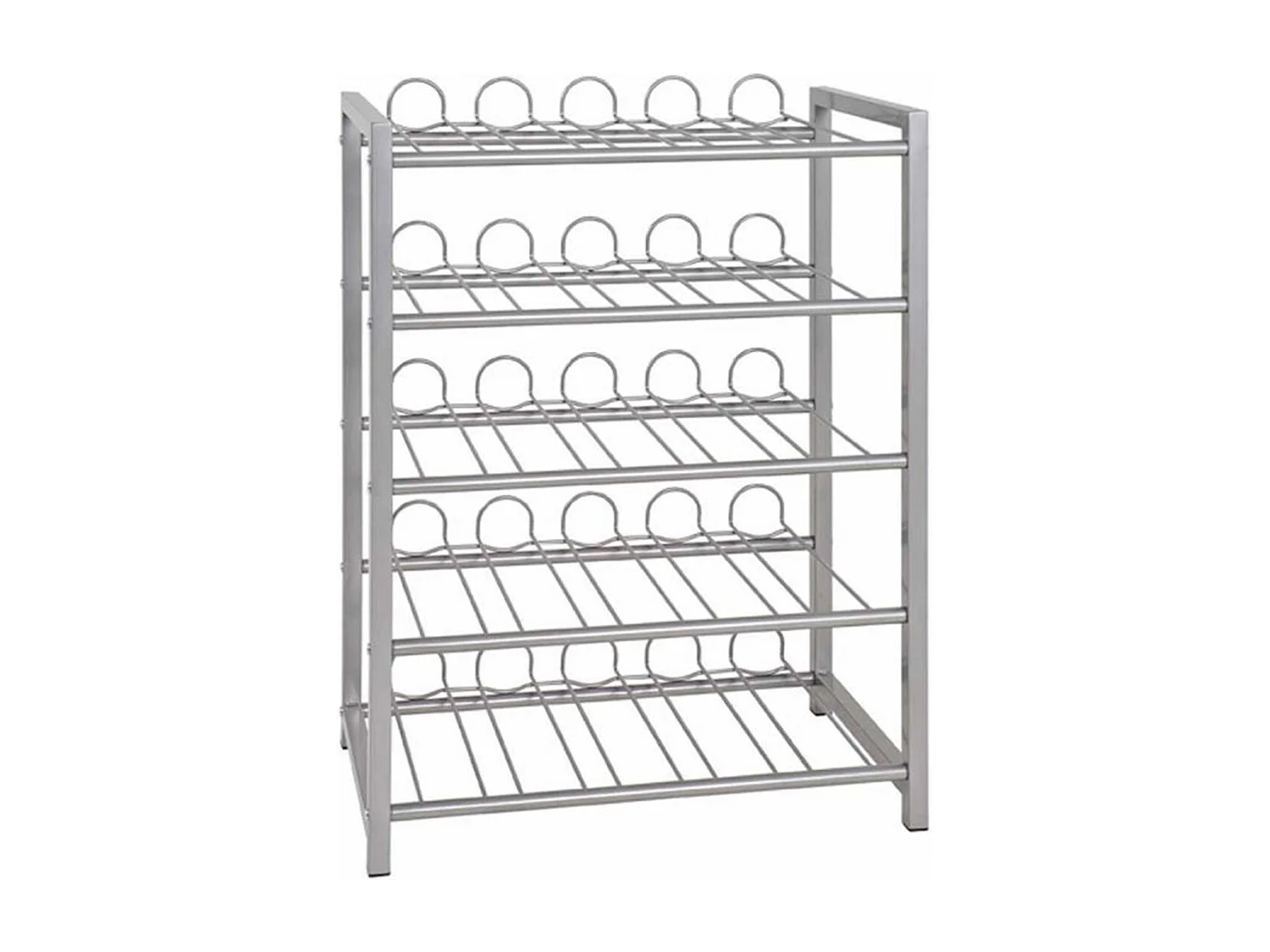 Porte Bouteilles 5 Niveaux "Akena" 76cm Argent