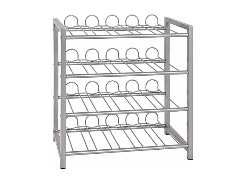 Porte Bouteilles 4 Niveaux "Akena" 60cm Argent