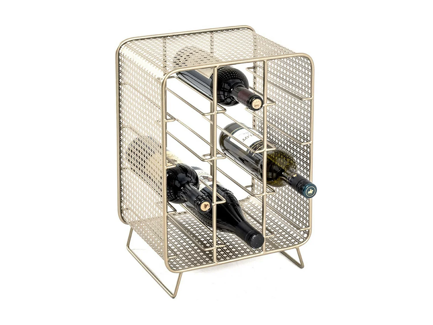 Porte-Bouteilles en Acier "12 Bouteilles" 46cm Or