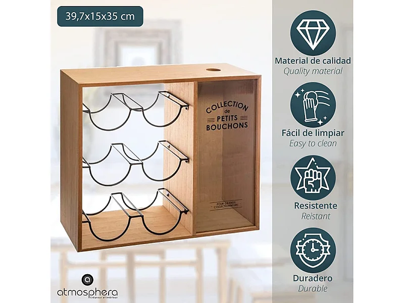 Casier Range-Bouteilles "Loft" 40cm Naturel