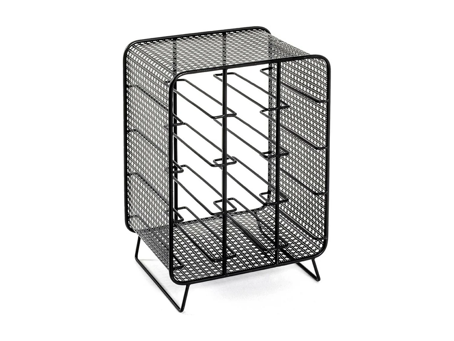 Porte-Bouteilles en Acier "12 Bouteilles" 46cm Noir