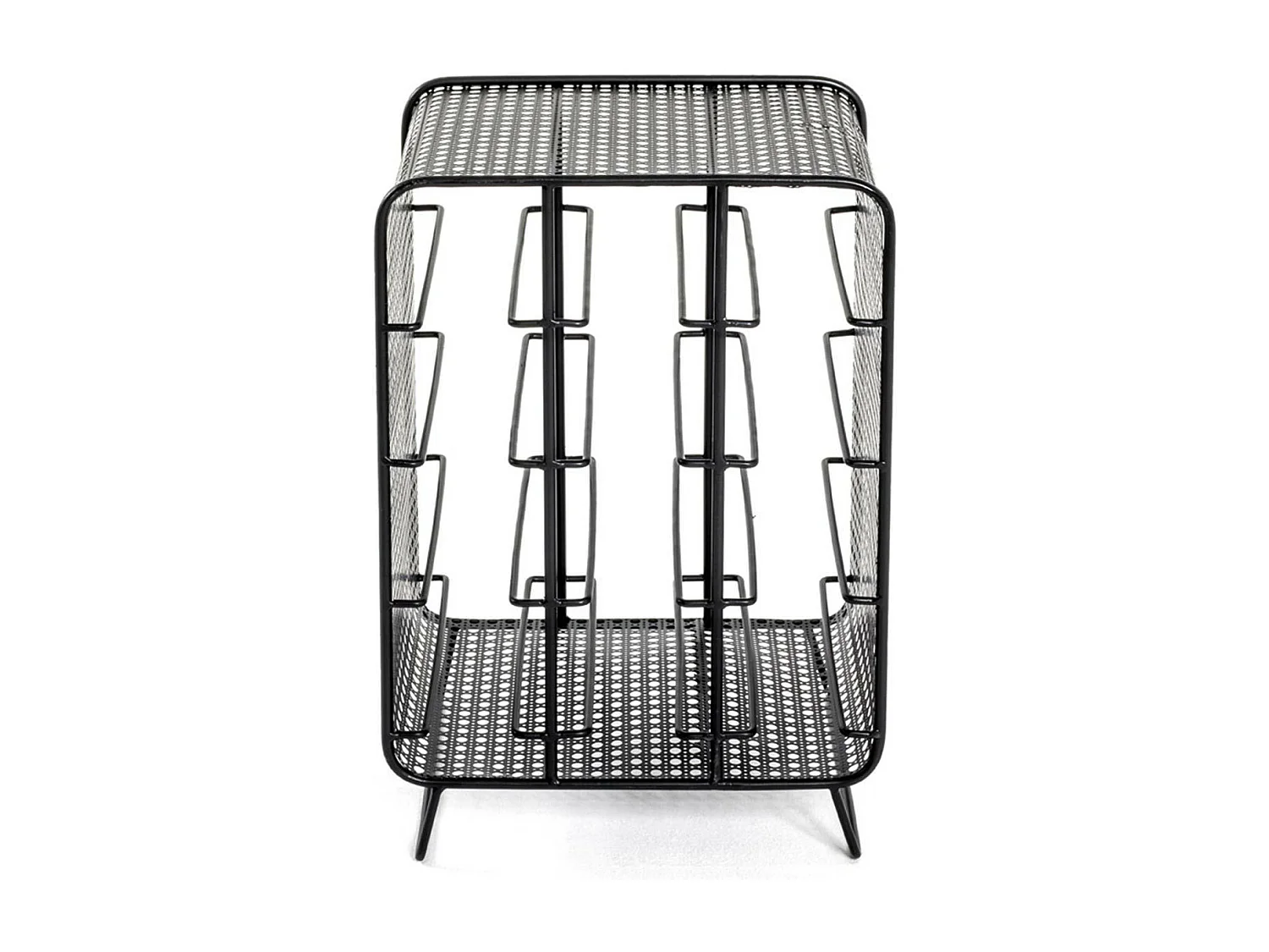 Porte-Bouteilles en Acier "12 Bouteilles" 46cm Noir