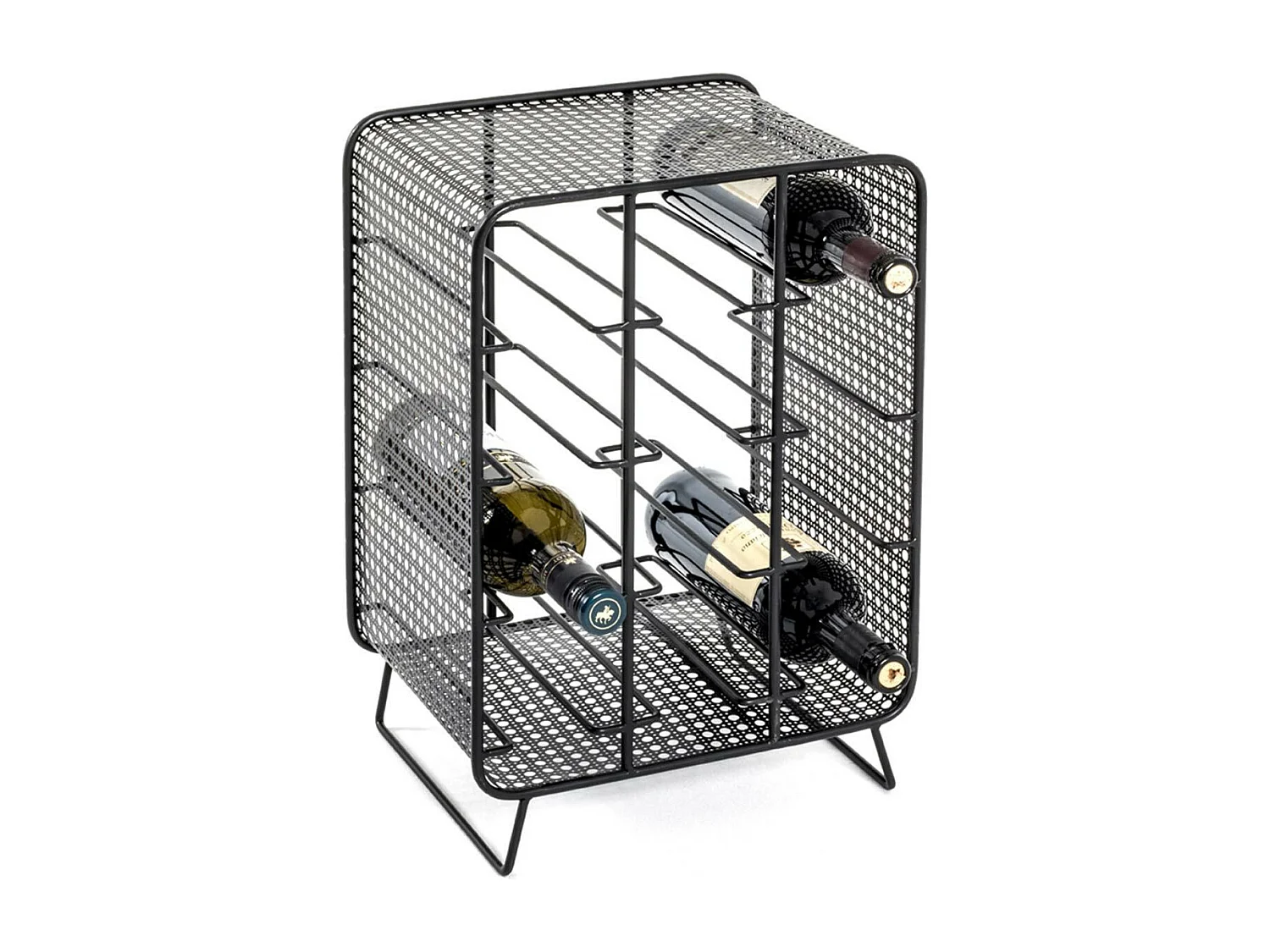 Porte-Bouteilles en Acier "12 Bouteilles" 46cm Noir