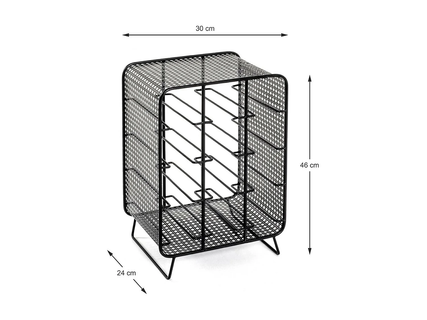 Porte-Bouteilles en Acier "12 Bouteilles" 46cm Noir