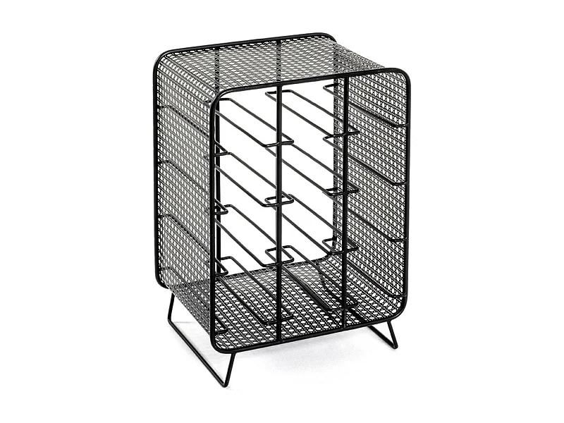 Porte-Bouteilles en Acier "12 Bouteilles" 46cm Noir