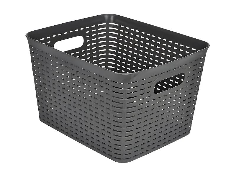 Panière à Linge "Effet Tressé" 13L Gris