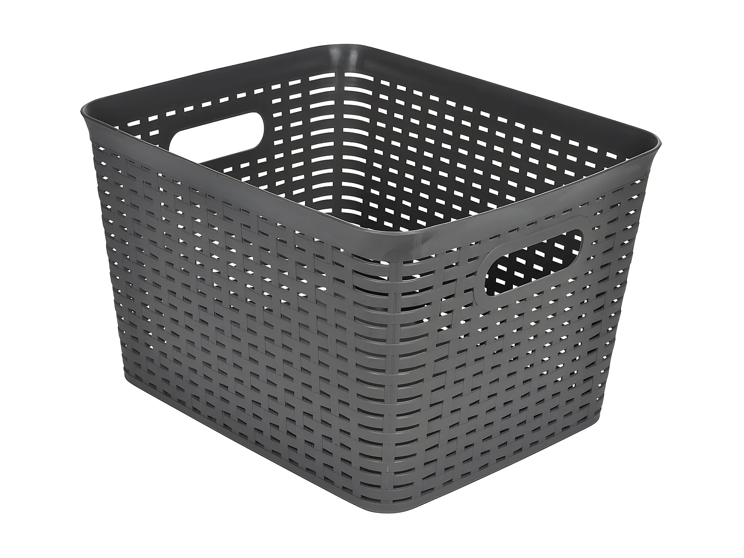 Panière à Linge "Effet Tressé" 13L Gris