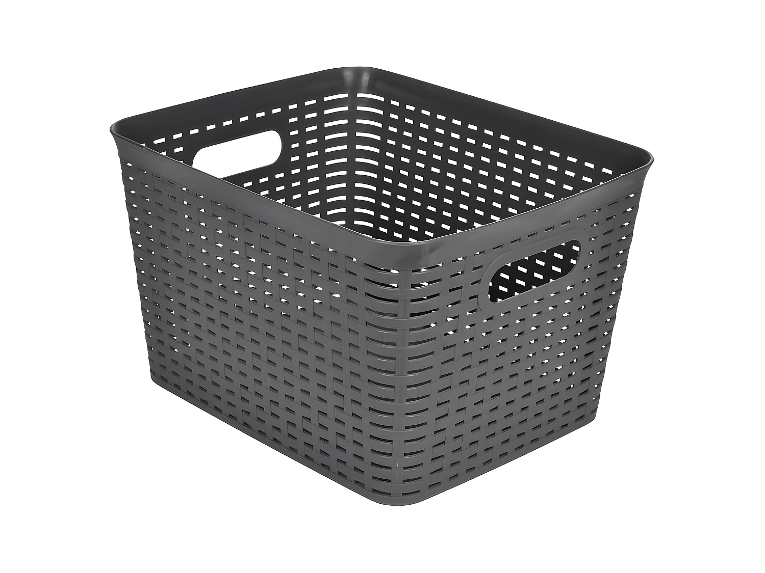 Panière à Linge "Effet Tressé" 13L Gris