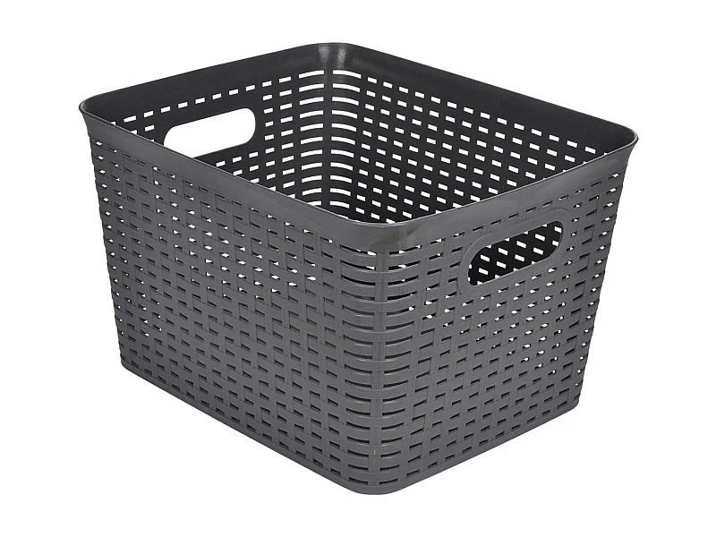 Panière à Linge "Effet Tressé" 13L Gris