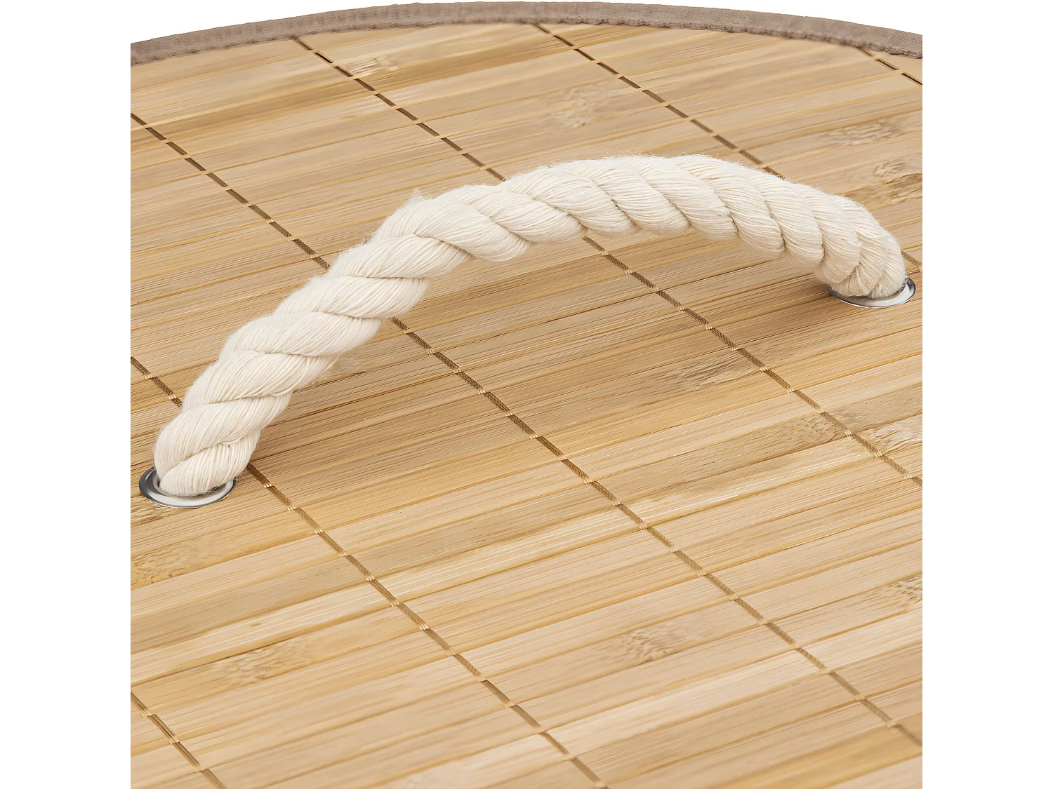 Cesto de ropa redondo de bambú 48L