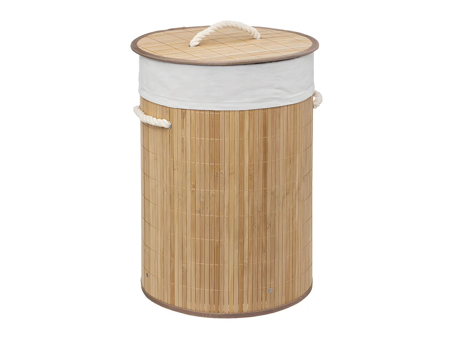 Panier à Linge Rond "Bambou" 48L Naturel