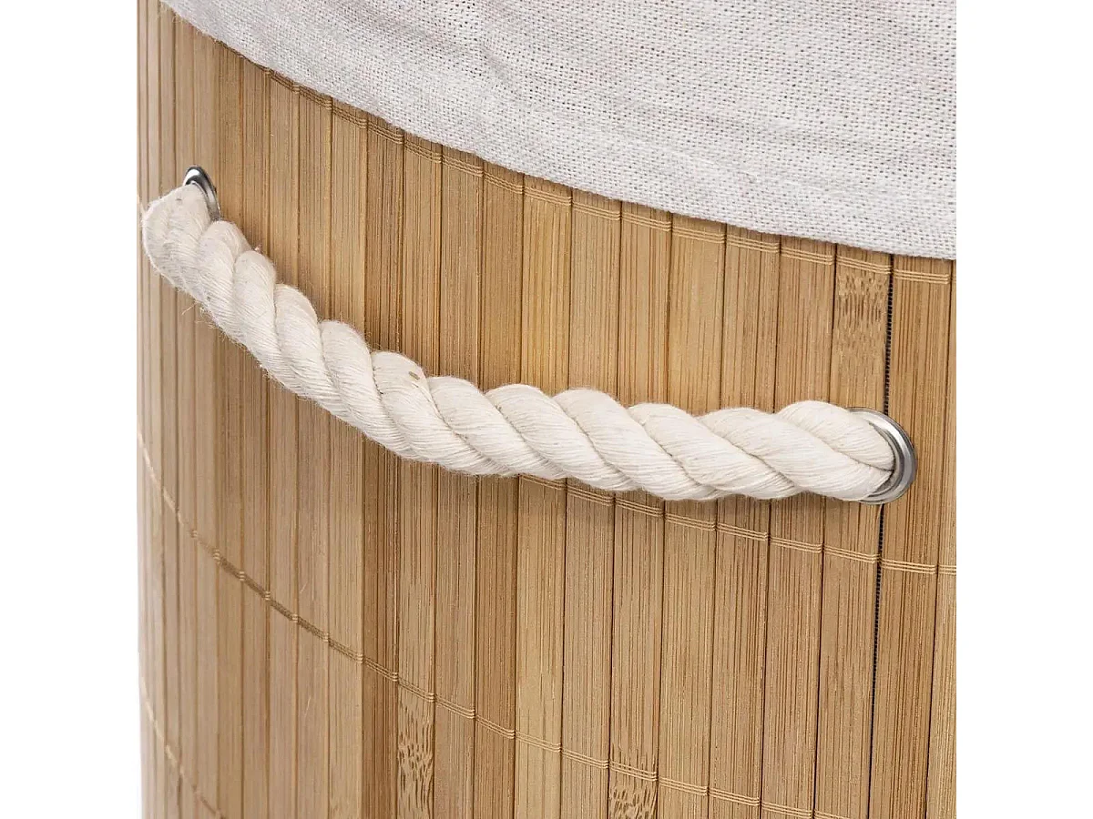 Panier à Linge Rond "Bambou" 48L Naturel