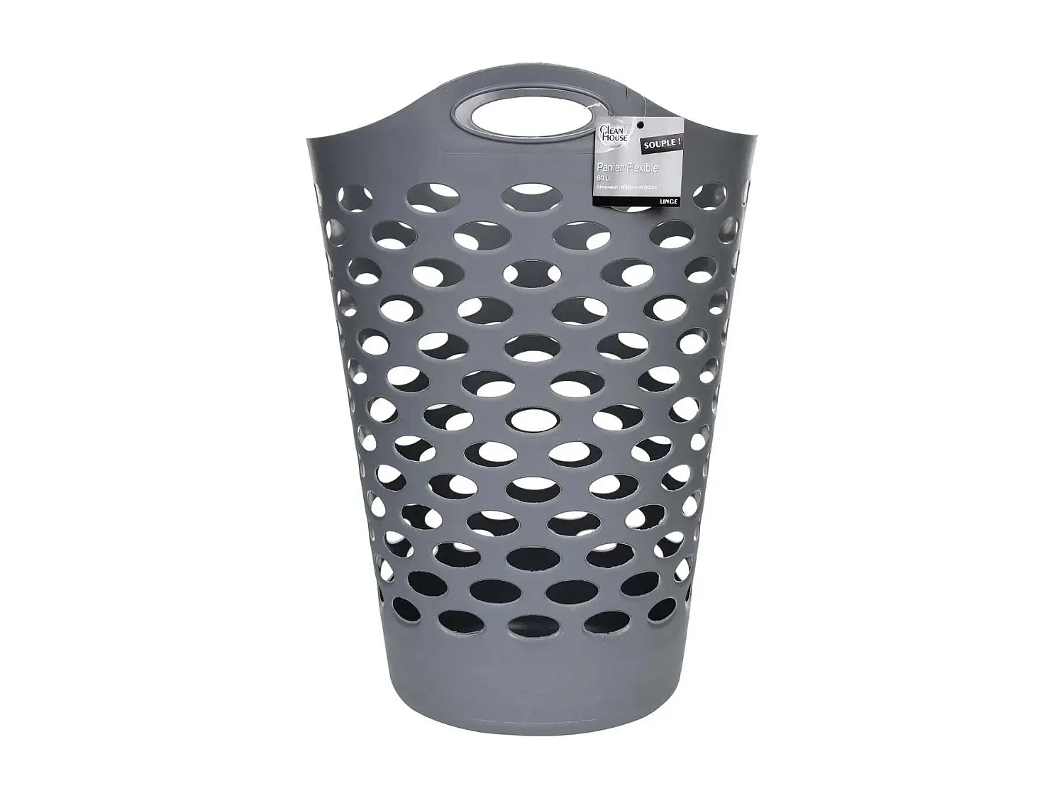 Panier à Linge "Flex" 60L Gris Béton