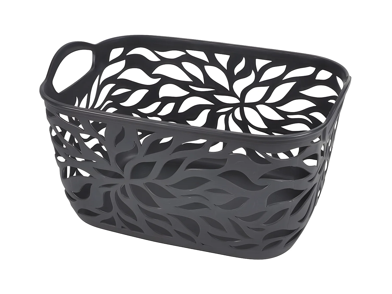 Panière à Linge "Motif Végétal" 7,5L Anthracite